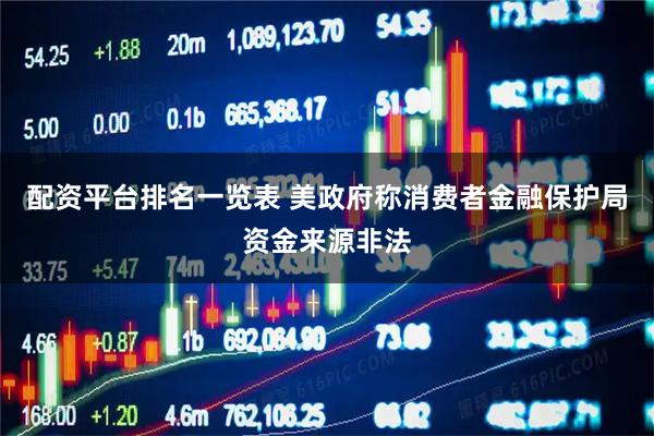 配资平台排名一览表 美政府称消费者金融保护局资金来源非法